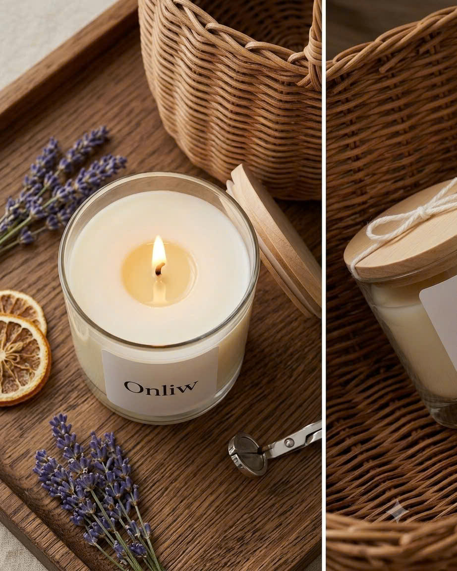 Nến Thơm Cao Cấp Onliw – Hương Vanilla & Gỗ Ấm Thư Giãn - Việt Hà - Ảnh 2