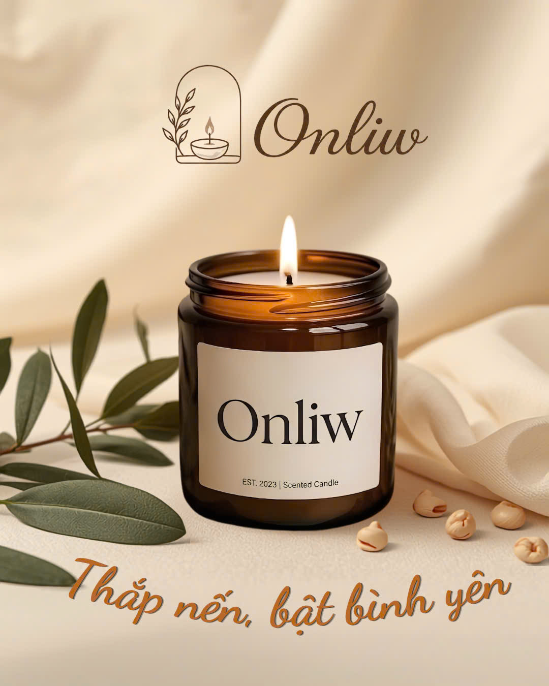 Nến Thơm Cao Cấp Onliw – Warm Amber & Cosy Nights